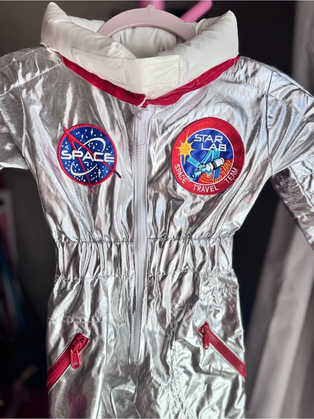 Space Costume Jumpsuit with Red Trim